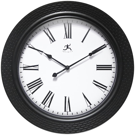 Infinity Instruments Roman Weave 16 in. Wall Clock 20307BK-4545